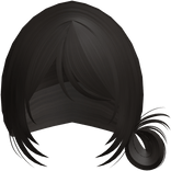 Dark Brown Wispy Messy Side Bun W Bangs