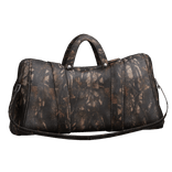 Dark Camo Leather Handheld Duffel Bag