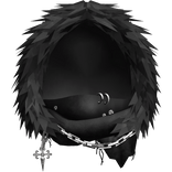 Dark Fantasy Black Winter Hood w/ Scarf