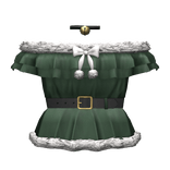 Dark Green Christmas Fur Bow Bell Dress Choker 3.0