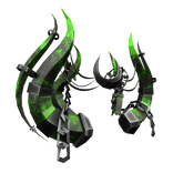 Dark Green Grunge Moon Horns