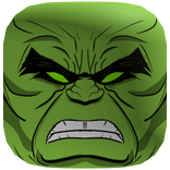 Dark Green Hulk Classic Comic Face