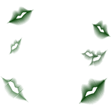 Dark Green Kiss Marks Y2K