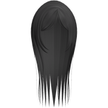 Dark Grey Long Straight Hair W Curtain Bangs