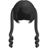 Dark Grey Twin Swirly Curls W Bangs