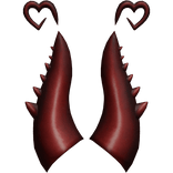 Dark Maroon Red Candle of Pwnage Horns Add-On