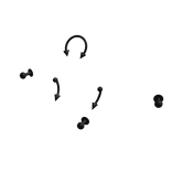 DARK PIERCING SPIKE FANGS SEPTUM LABRET DIMPLE