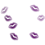 Dark Purple Realistic Red Kiss Marks on Face