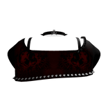 dark red emo goth skull choker studded crop top ♡