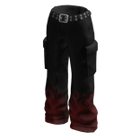 Dark Red Fire Baggy Pants