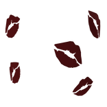 Dark Red Kiss Marks on Face