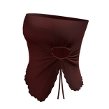 ☆ dark-red ruffle top