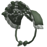 dark ruffled rococo / victorian headdress green