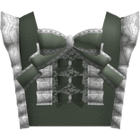dark ruffled rococo / victorian top green