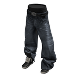 Dark Sagging Jeans w/ Sneakers