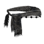 Dark Wash Denim Emo Ornamental Waist Cloth Scarf