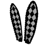 ¬_¬ decadence ; harlequin ruffled bunny ears 