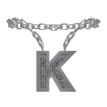 K: Initial Necklace (Silver)