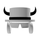 Horned Top Hat + Shades+ Headphones White/Black