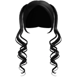 ♡ ; jet black kawaii pigtails