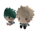 Deku x Bakugo Cute UA Uniform Hero Shoulder Pal