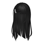 Delicate Blythe Hair in Black w/ White Clip