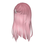 Delicate Blythe Hair in Pink w/ White Clip