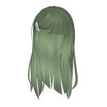 Delicate Blythe Hair in Sage Green w/ White Clip