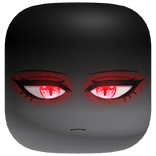 Demon Face With Red Eyes Shadowed (Glowing)