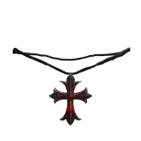 Demonic vintage chrome cross necklace(1.0)