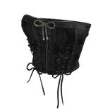 denim bow tie corset_TOP530_ black y2k