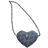 Denim Crossbody Heart Purse 