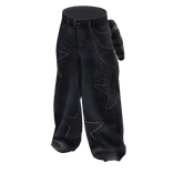 Denim Starlit Ripped Baggy Jeans