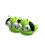 ♡ derpy alien puppy slippers