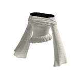 Ruffle Off Shoulder Shirt (White)