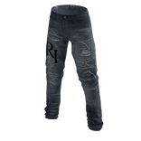 Designer Grey Staggered Jeans Blue