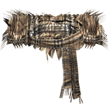 Designer Plaid Grunge Fur Neck Chrome Scarf