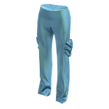 Designer Satin Cloth Pants (Blue)
