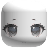 Detailed Cute Sad Chibi Face  - White