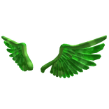 Diamond Green Sparkling Angel Wings | Addon