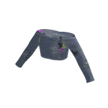 Dirty Denim Ripped Cropped Blouse