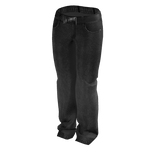 Dirty Wash Baggy Jeans w/ Belt (Black)