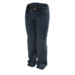 Dirty Wash Baggy Jeans w/ Belt (Blue 1)