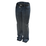 Dirty Wash Baggy Jeans w/ Belt (Blue 2)