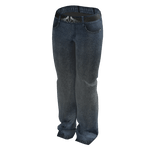 Dirty Wash Baggy Jeans w/ Belt (Blue 2)