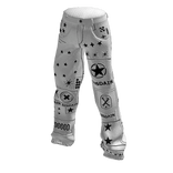 Disdain Canvas Star Icon Pants - White