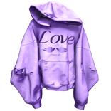 Distressed Fashion Hoodie On Floor (Purple)