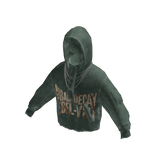 Distressed Graphic Hoodie w/ Chain (Green)