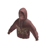 Distressed Graphic Hoodie w/ Chain (Pink)