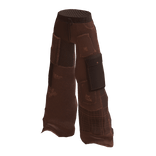 Distressed Patchwork Super Baggy Jeans - Brown